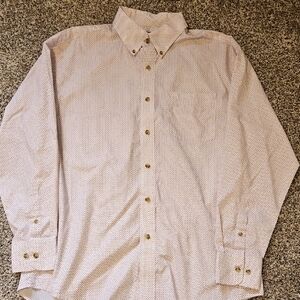 Wrangler Maroon/ Burgundy Patterned Button-Down Dress Shirt